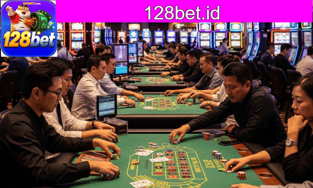 Painel de transmissão ao vivo 128bet com chat da comunidade e indicador de espectadores